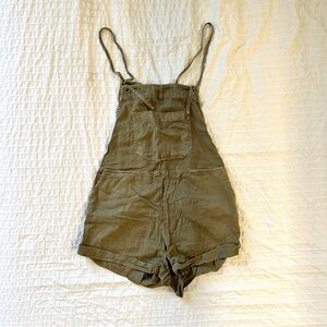 Billabong Wild Pursuit Olive Green Short Overalls